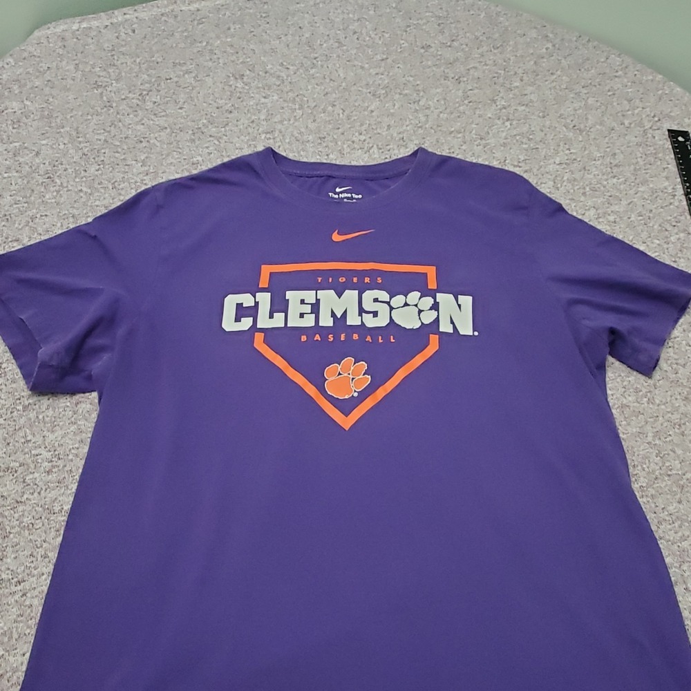 Clemson Baseball Tigers Blue Nike Short Sleeve Shirt Mens Large/XL